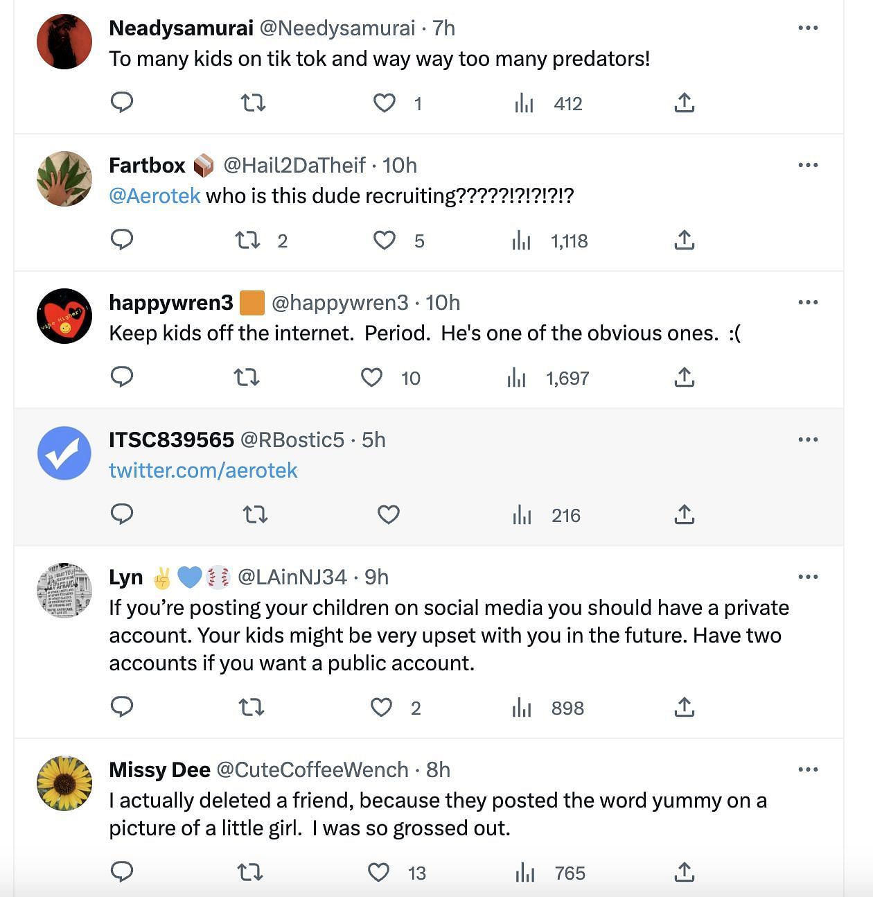 Social media users bash a Los Angeles man for commenting "yummy" under a 9-year-old girl's picture. (Image via Twitter)